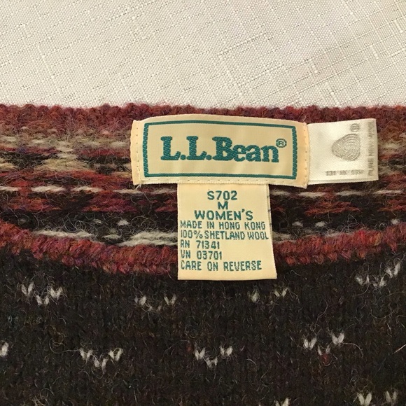 LL Bean Fair Isle Sweater Medium - Picture 6 of 6